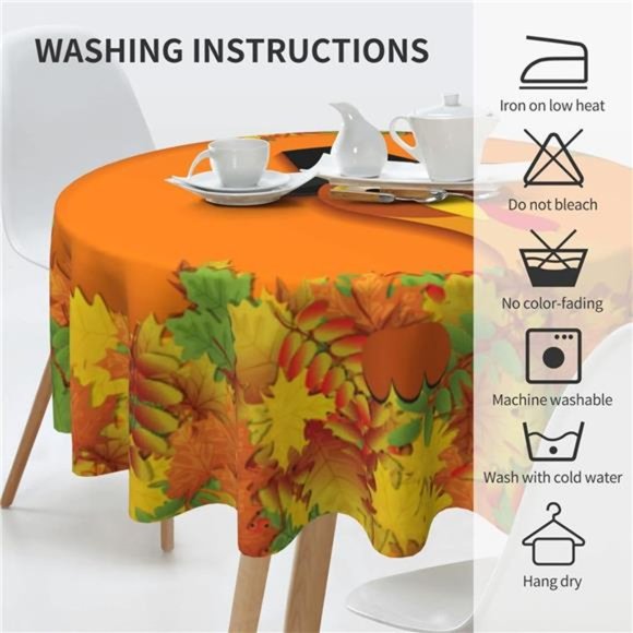 Thanksgiving Tablecloth Turkey Decoration Table Cover for Kitchen Party - Picture 6 of 6